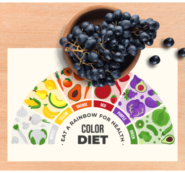 Rechthoekige placemats Regenboog voedselkar - TenStickers