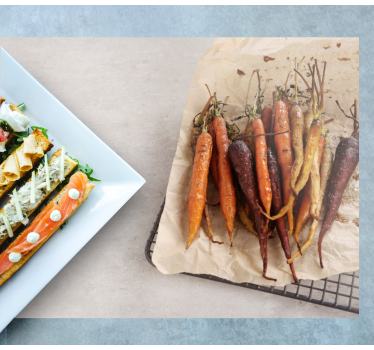Restaurant placemats geroosterde kleurrijke wortels - TenStickers