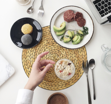 Rond riet structuur placemat - TenStickers