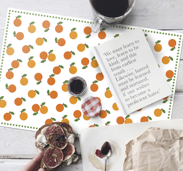 Sinaasappels met groene bladeren originele placemat - TenStickers