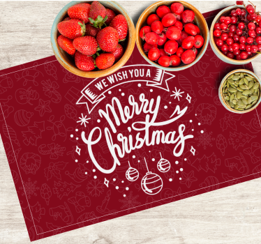 Rode vakantiegroet kerstmis placemat - TenStickers
