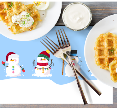 Sneeuwman collectie kerstmis placemat - TenStickers