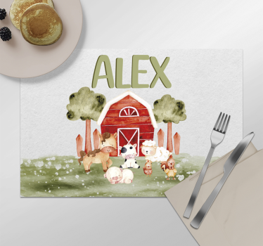 Waterverf boerderij placemat voor huis - TenStickers