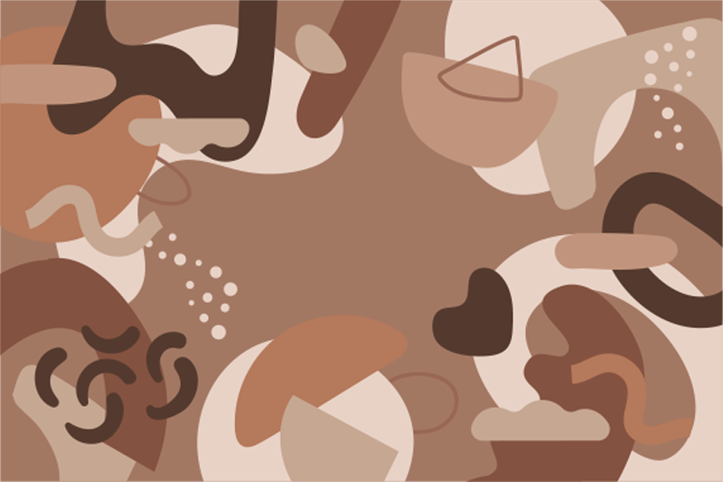 Abstracte vormen mocha mousse moderne placemat - TenStickers