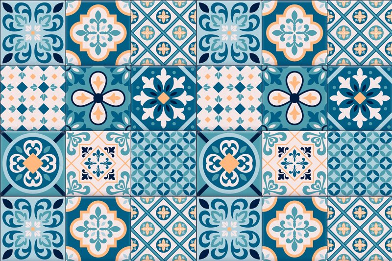 Turquoise hydrauliek originele placemat - TenStickers