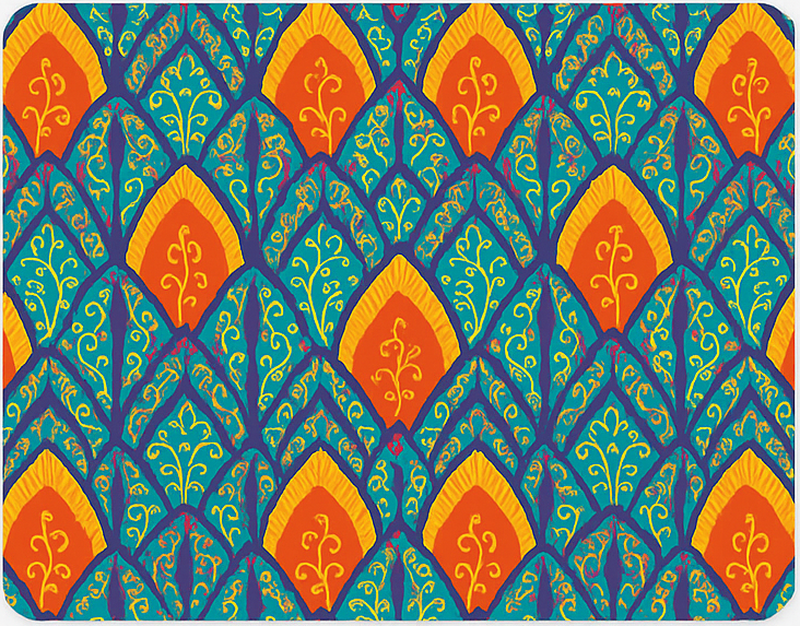 Originele placemat kleurrijk indiase pauwenpatroon - TenStickers