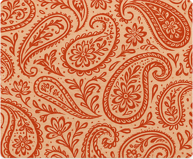 Originele placemat warm rood paisleypatroon - TenStickers