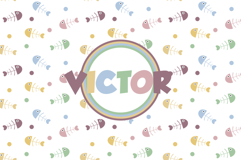 Kinder placemat vrolijke vissen concept - TenStickers