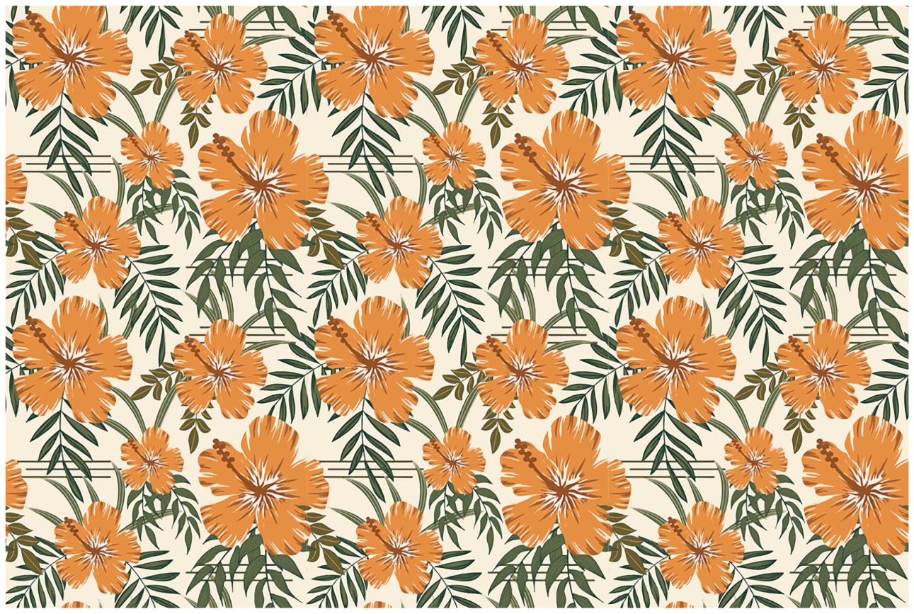 Originele placemat tropisch bloemenpatroon - TenStickers