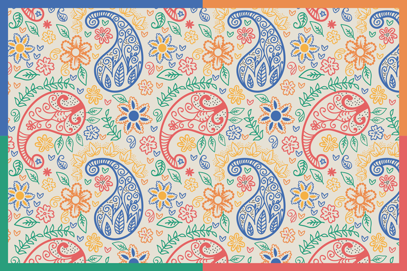 Placemat kleurrijke paisley print - TenStickers