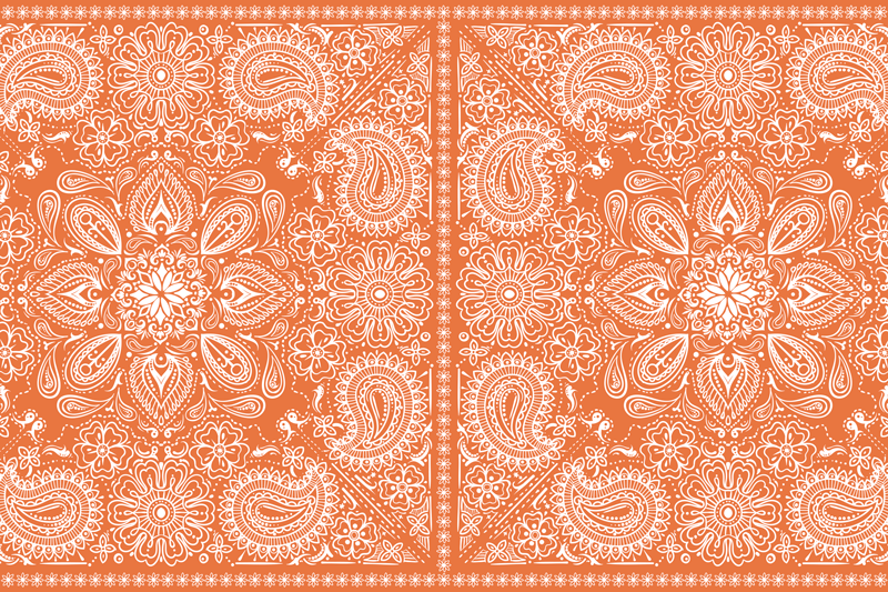 Placemat intricate oranje patroon - TenStickers