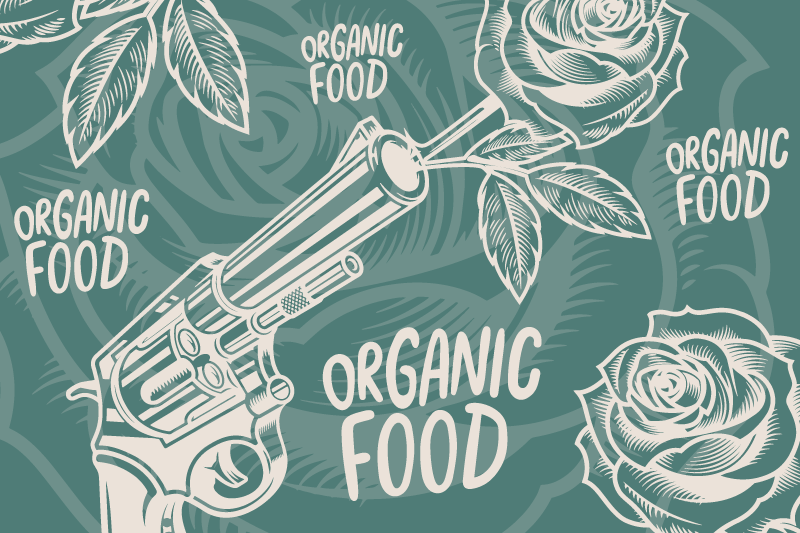 Originele placemat revolver biologische voeding - TenStickers