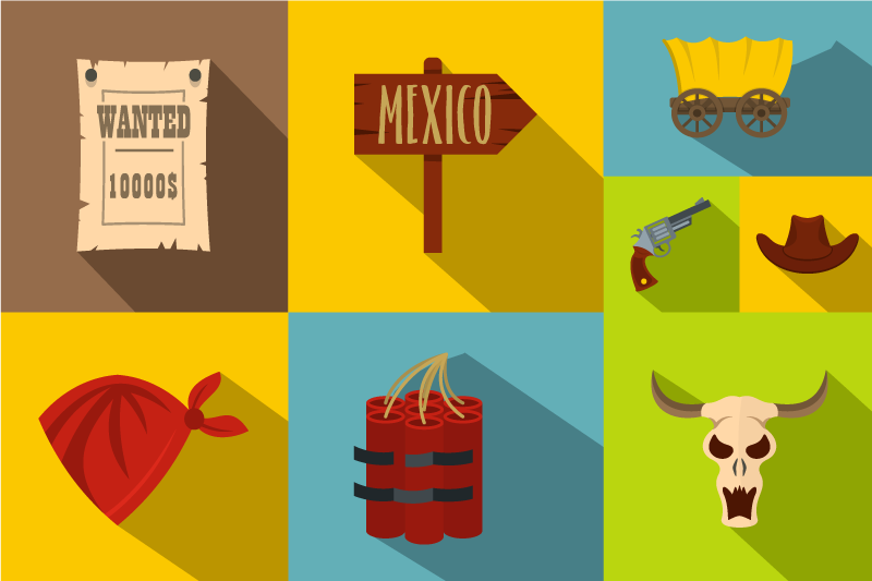 Originele placemat wanted mexicaans thema - TenStickers