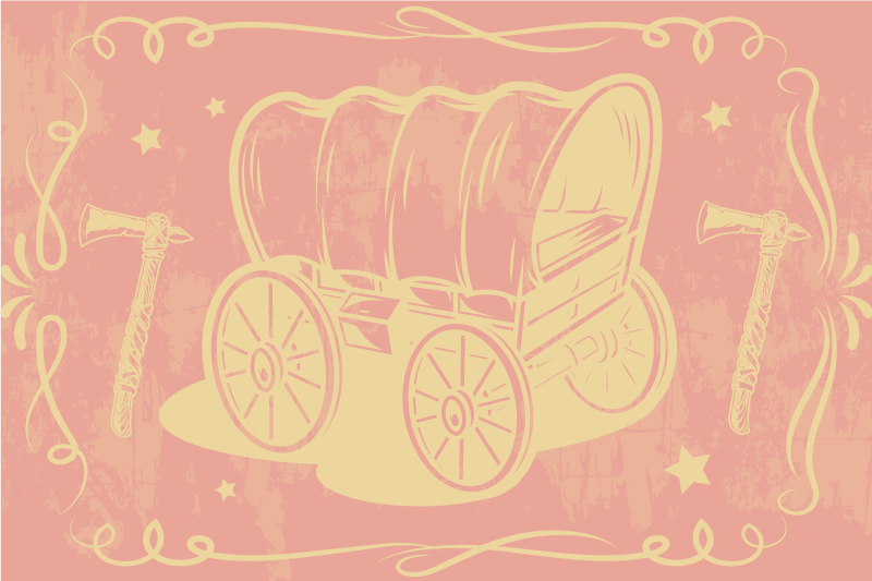Originele placemat met vintage wagon illustratie - TenStickers