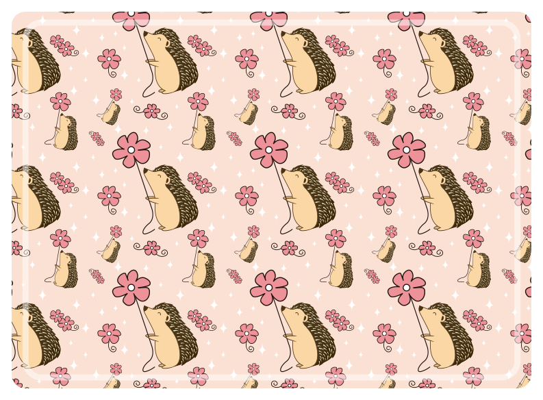 Originele placemat schattig egeltje patroon - TenStickers