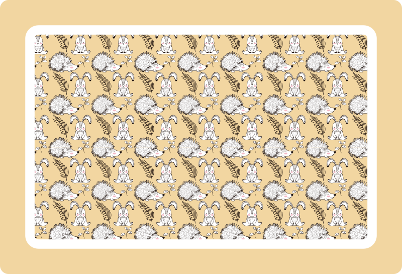 Kinder placemat schattige cartoon figuren - TenStickers