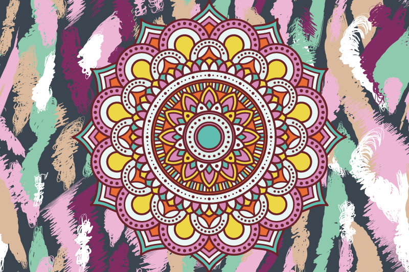 Placemat levend mandala element - TenStickers