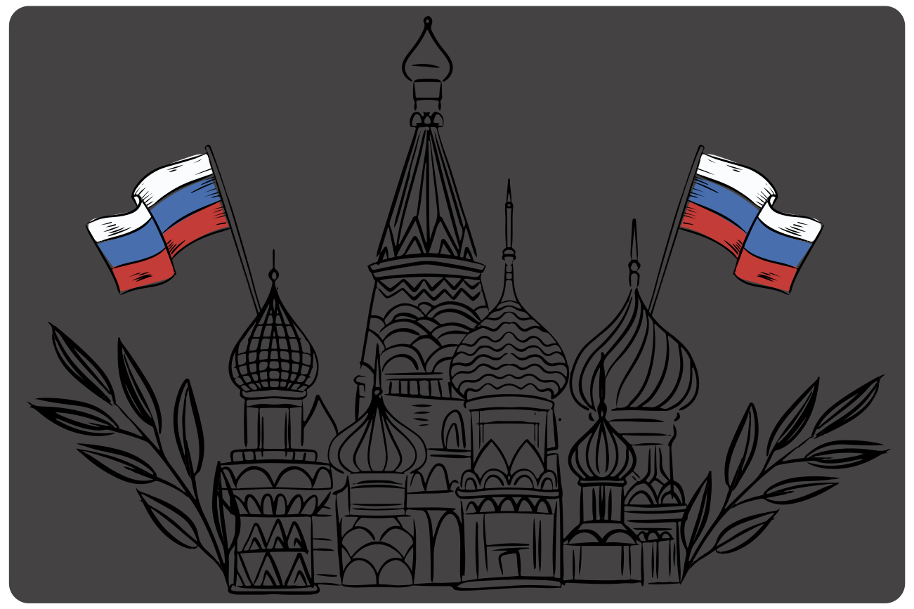 Originele placemat russische architectonische silhouetten - TenStickers