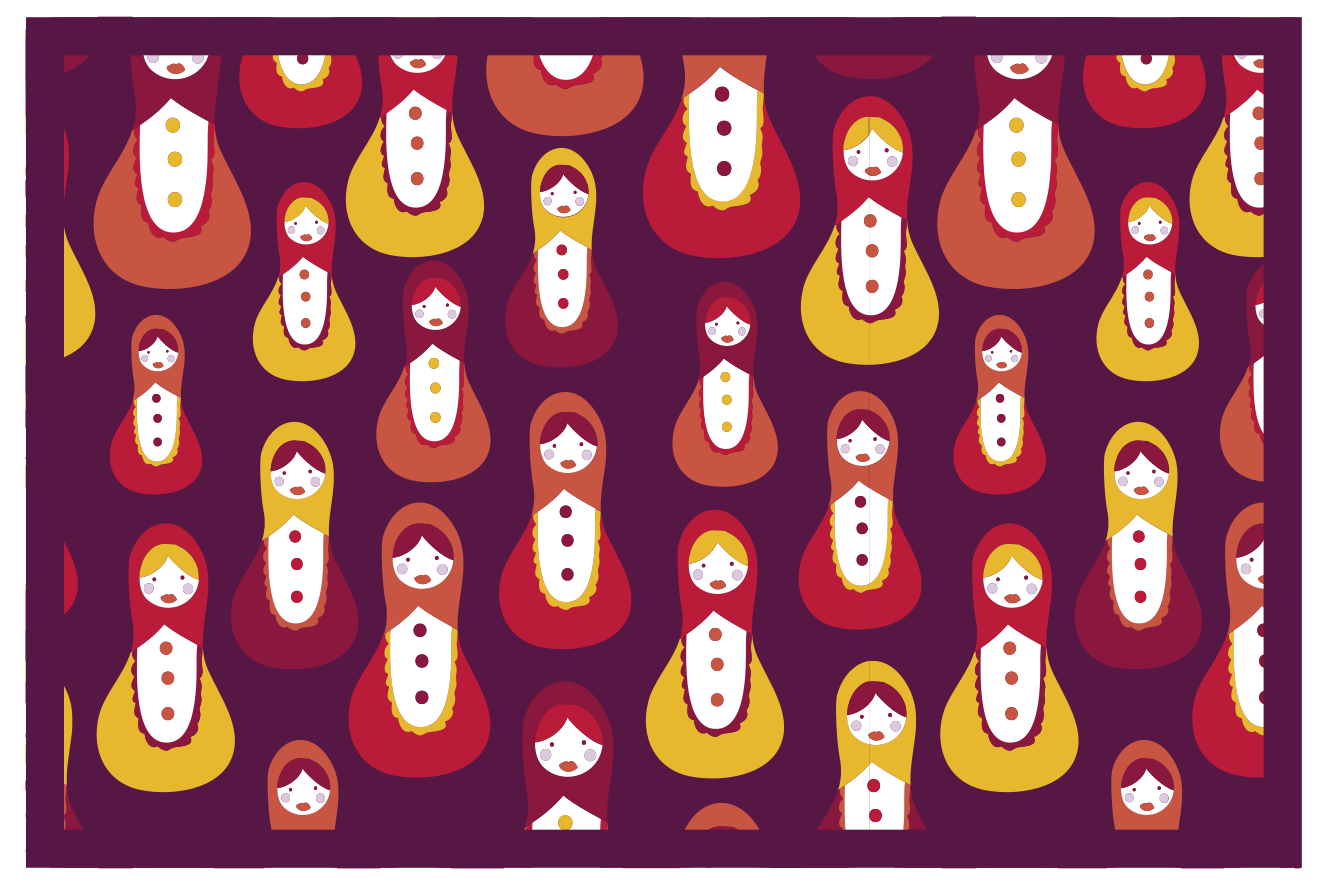 Originele placemat kleurrijk matryoshka patroon - TenStickers