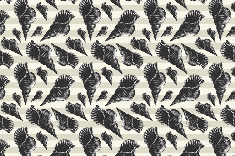 Elegante schelpmotieven moderne placemat - TenStickers