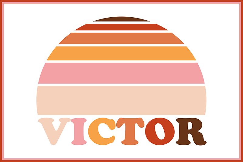 Placemat met naam 70's zon met naam - TenStickers