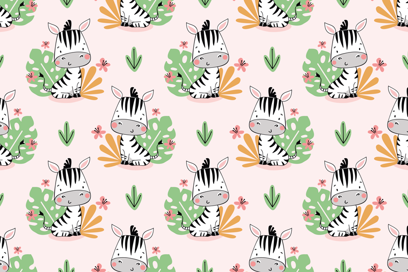 Kinder placemat schattig zebra patroon - TenStickers