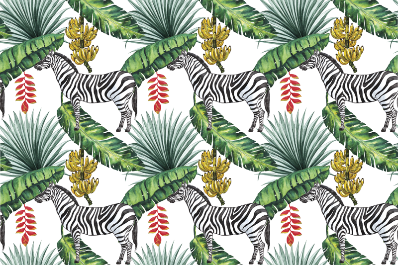 Placemat zebra bladpatroon - TenStickers