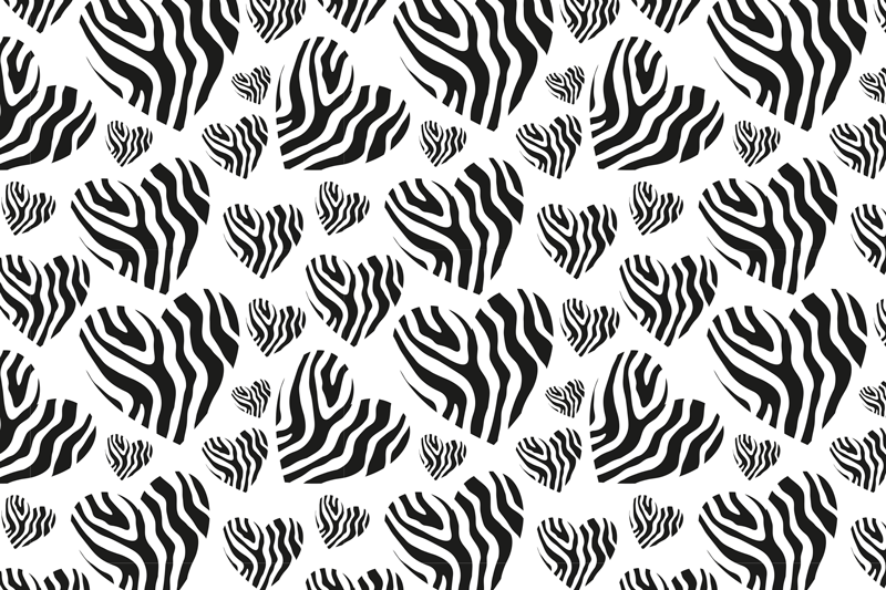 Placemat zebra hartpatroon - TenStickers