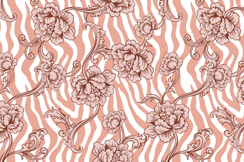 Originele placemat met bloemenzebra patroon - TenStickers