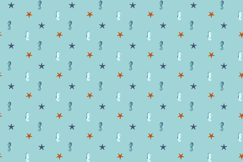 Originele placemat zeepaardje sterrenpatroon - TenStickers