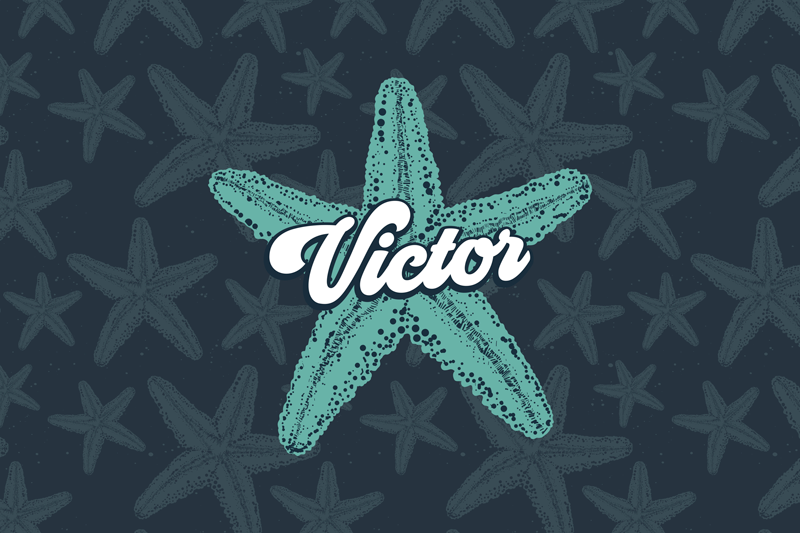 Placemat met naam sterrenvis persoonlijk accent - TenStickers