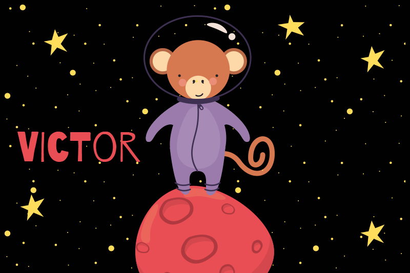 Kinder placemat aap astronaut avontuur - TenStickers