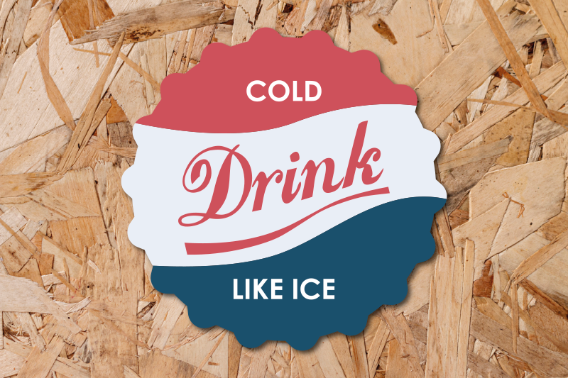 Placemat met tekst koude drank als ijs - TenStickers