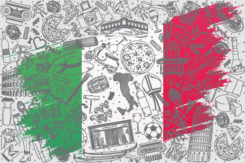 Originele placemat italiaans culinaire thema - TenStickers