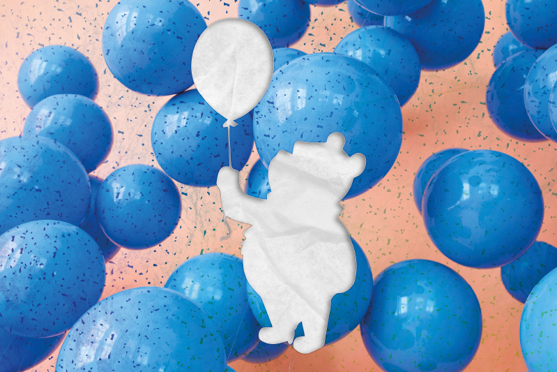 Kinder placemat beer met ballon - TenStickers