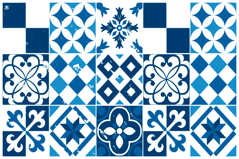Placemat geometrische patroon tegels - TenStickers