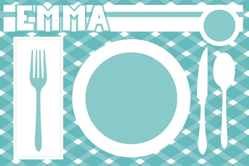 Placemat met naam gepersonaliseerde dinermat - TenStickers