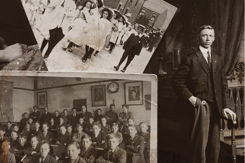 Placemat voor huis vintage fotocollage - TenStickers