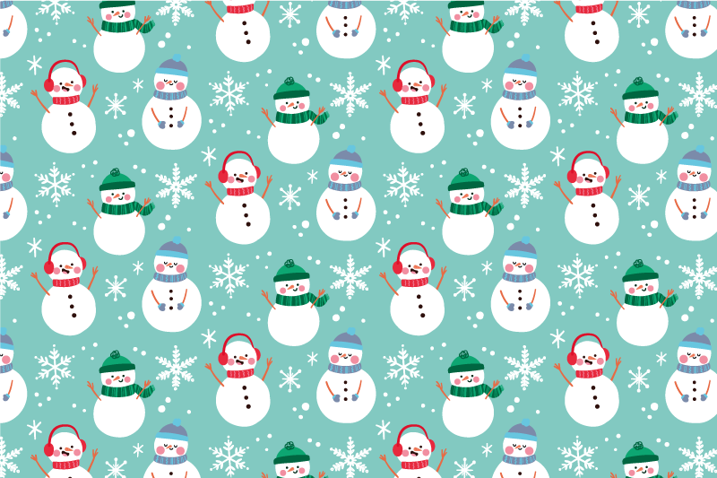Kerstmis placemat vrolijk sneeuwman patroon - TenStickers