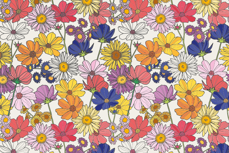 Kinder placemat levendige botanische schikking - TenStickers