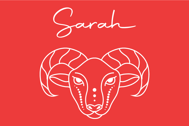 Placemat met naam gestileerde ram illustratie - TenStickers