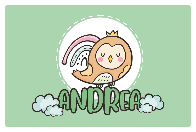 Kinder placemat schattige uil karakter - TenStickers