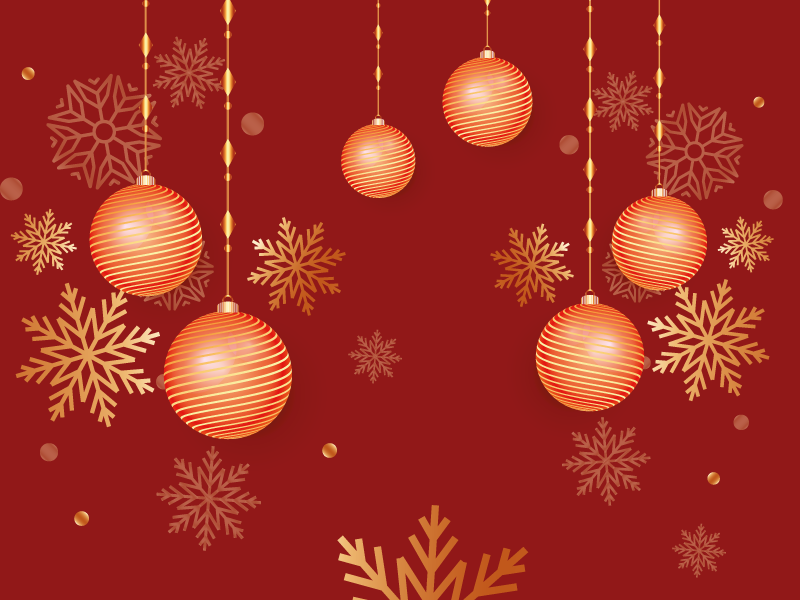 Kerstmis placemat met decoratieve feestballen - TenStickers