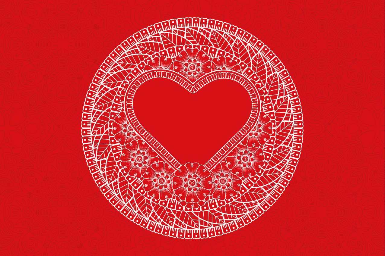 Placemat met tekst hartmotief patroon - TenStickers