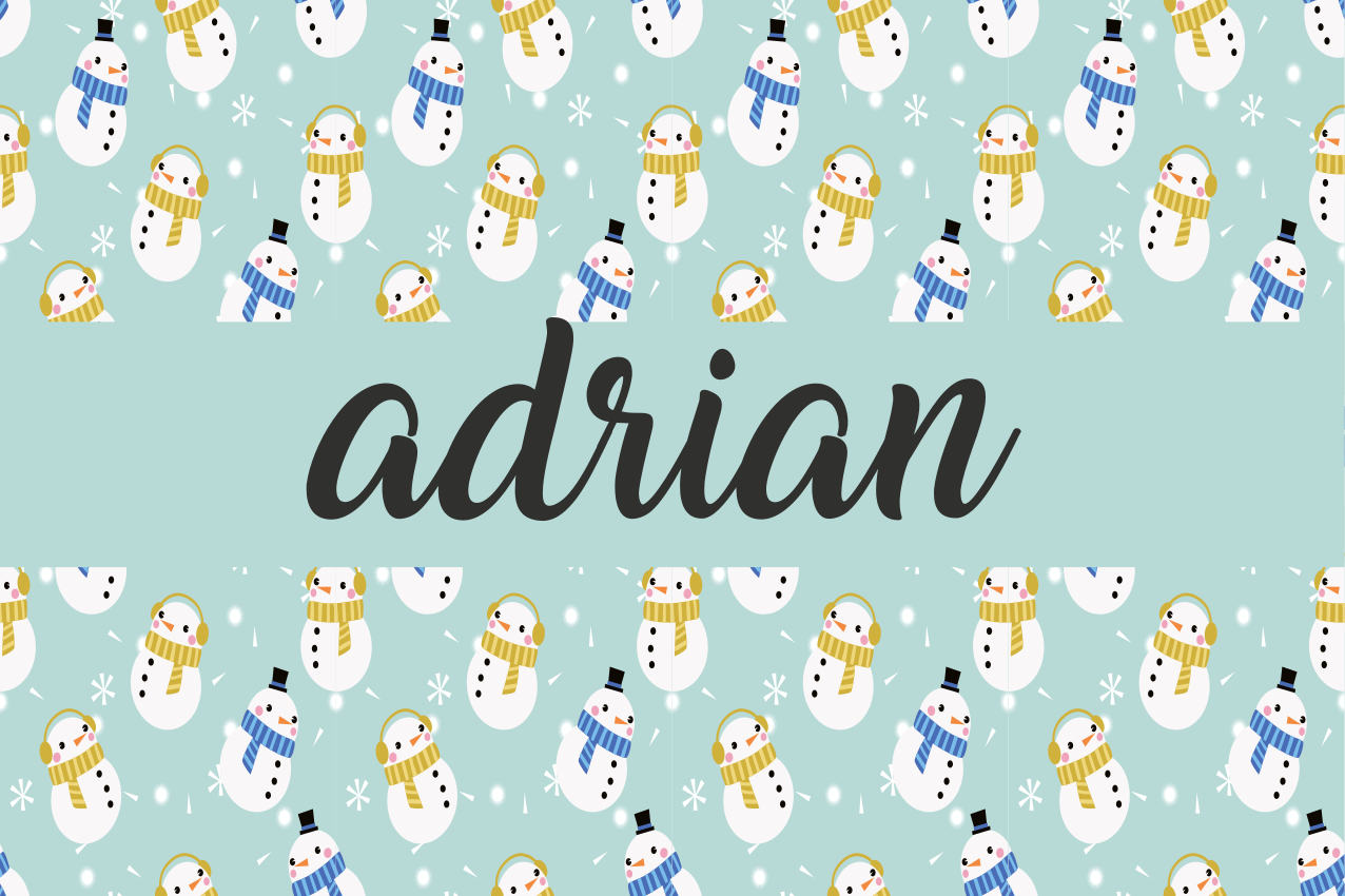 Kerstmis placemat met gepersonaliseerd sneeuwman ontwerp - TenStickers