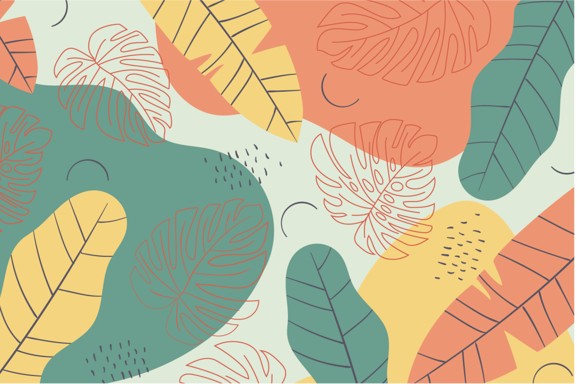 Originele placemat met bladerenpatroon kunst - TenStickers