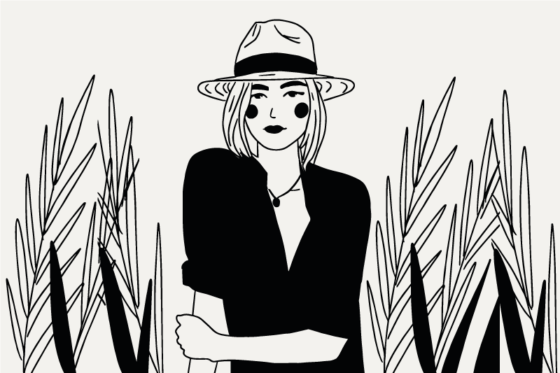 Originele placemat stijlvolle vrouwenillustratie - TenStickers