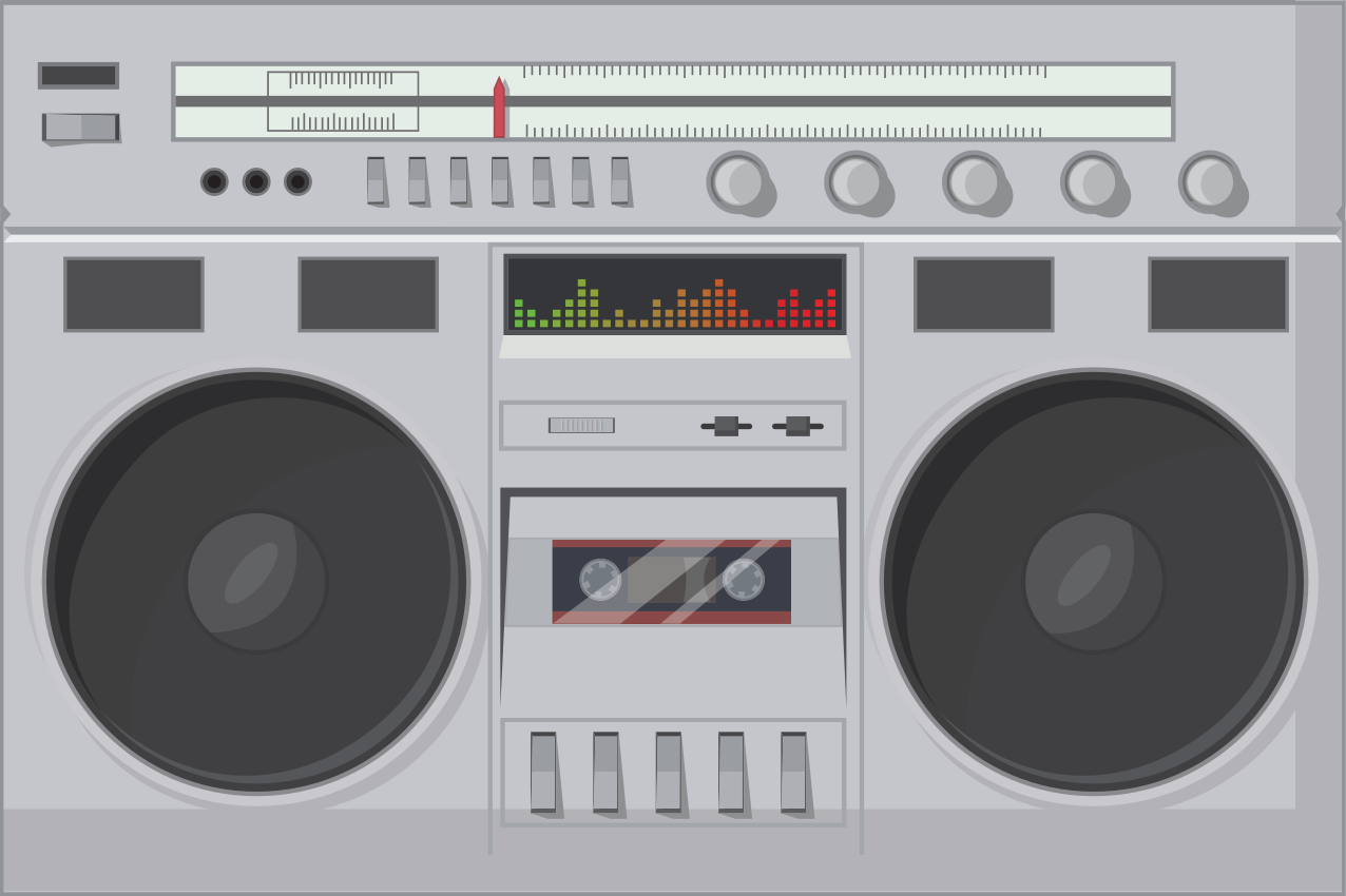 Originele placemat retro boombox stijl - TenStickers