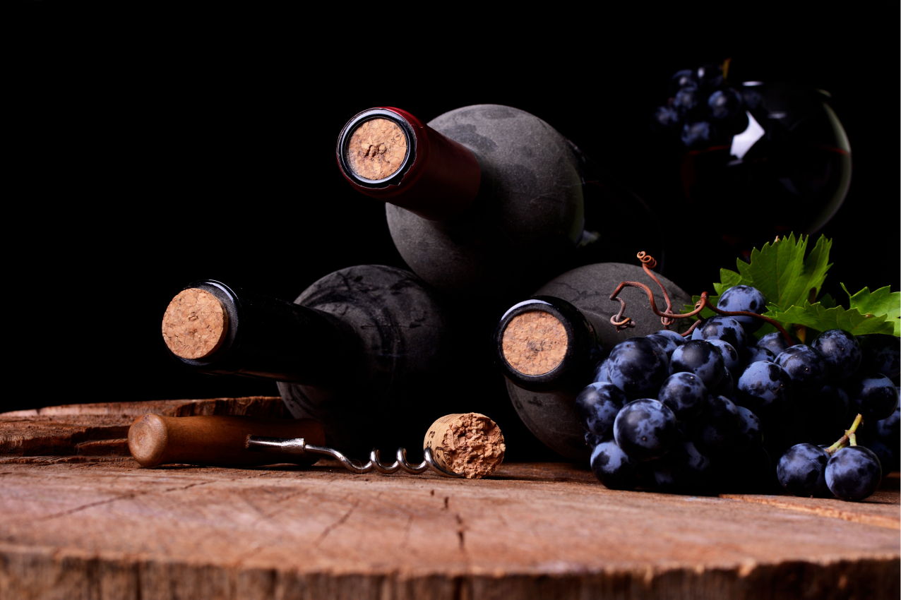 Originele placemat druiven en wijnflessen - TenStickers