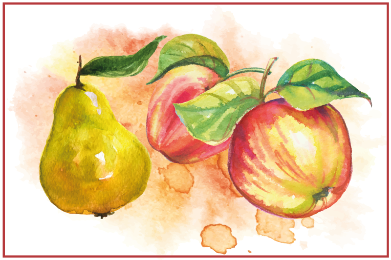 Originele placemat met aquarel fruitkunst - TenStickers